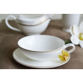 KC-00014 Haonai Bonito hueso de oro de China rim café conjunto